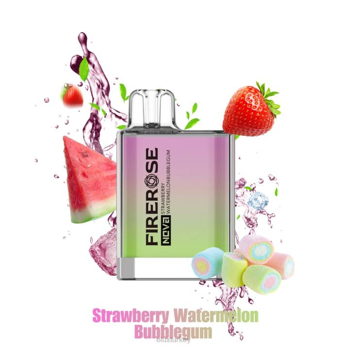 Elux Türkiye - Elux Firerose Nova 600 puf tek kullanımlık vape çilek karpuz balonlu sakız PDX024