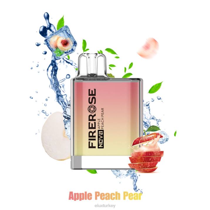 Elux Vape Flavours - Elux Firerose Nova 600 puf tek kullanımlık vape elma şeftali armut PDX020