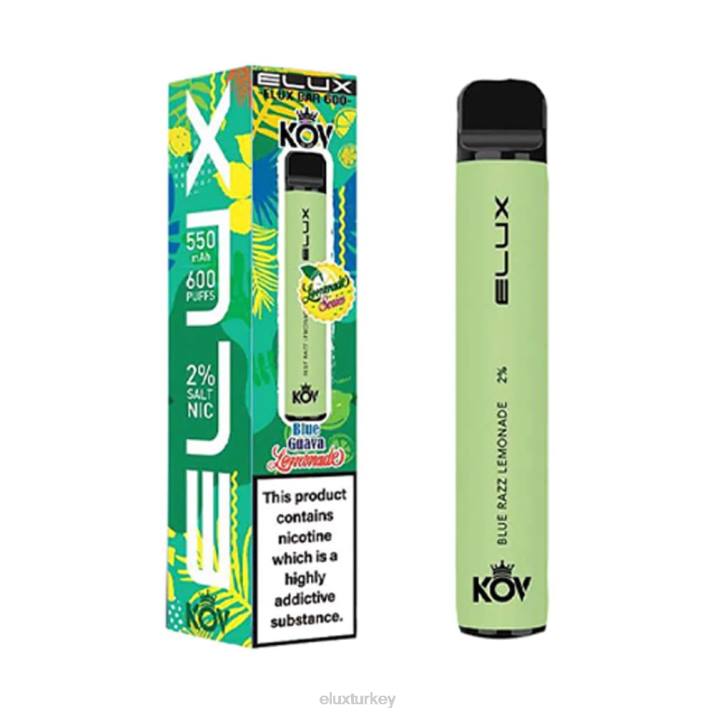 Elux Vape Review - Elux Bar limonata serisi tek kullanımlık vape mavi razz limonata PDX09